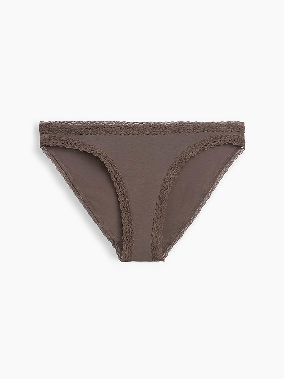 SoftMade Organic Stretch Cotton Lace-Trim Bikini