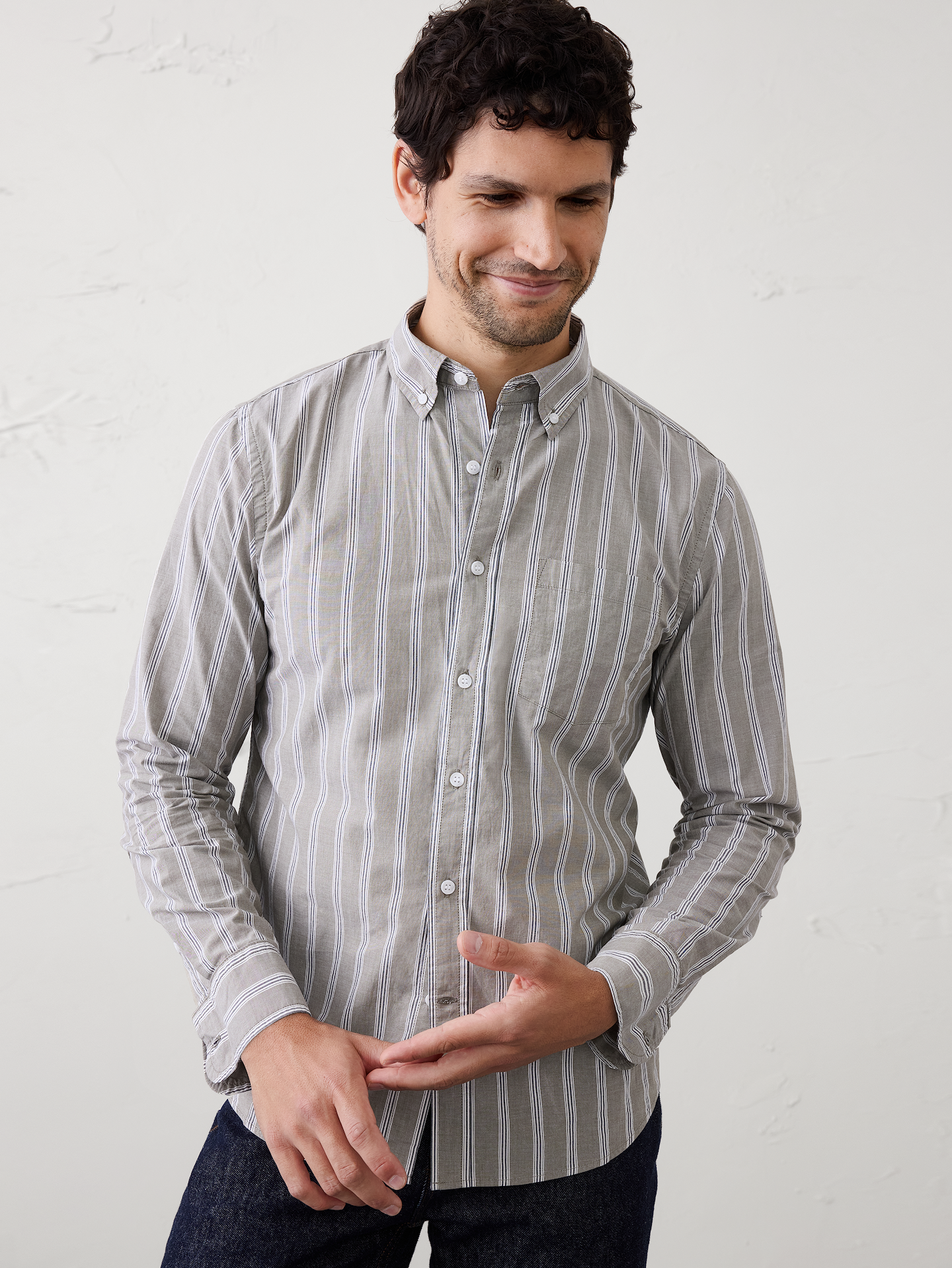 Image number 1 showing, Slim-Fit Softwash Cotton Shirt
