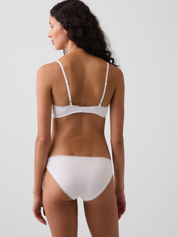 SoftMade Organic Stretch Cotton Lace-Trim Triangle Bralette