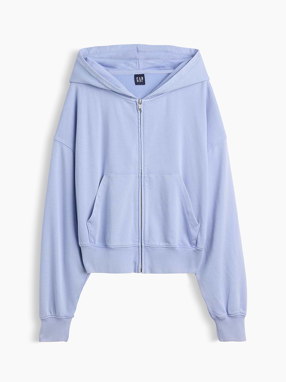 VintageSoft Terry Oversized Wedge Zip Hoodie