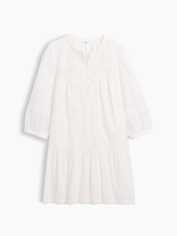 Lace-Trim Drop-Waist Mini Dress
