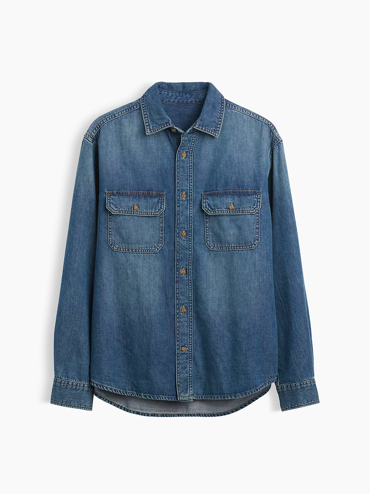 Image number 5 showing, UltraSoft Denim Relaxed Utility Shirt