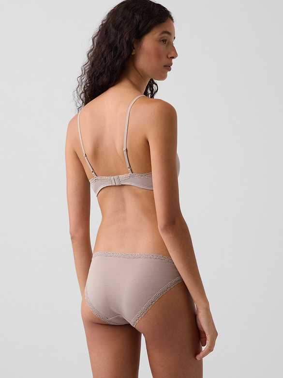 SoftMade Organic Stretch Cotton Lace-Trim Triangle Bralette