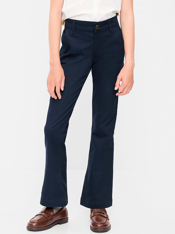 Pantalons d'uniforme extensible en sergé pour fille