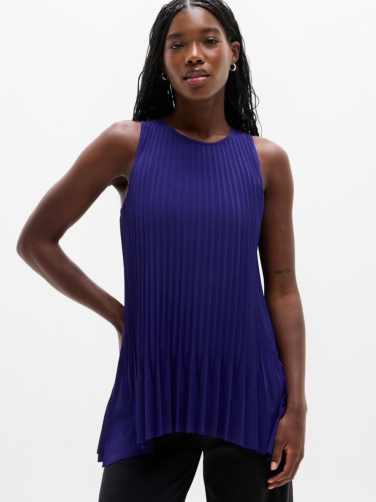 Image number 1 showing, Featherweight Plissé Tank