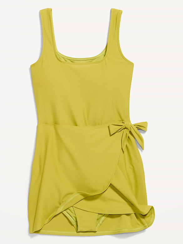 Matte Side-Tie Swim Dress