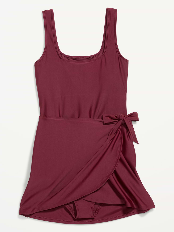 Image number 9 showing, Matte Side-Tie Swim Dress
