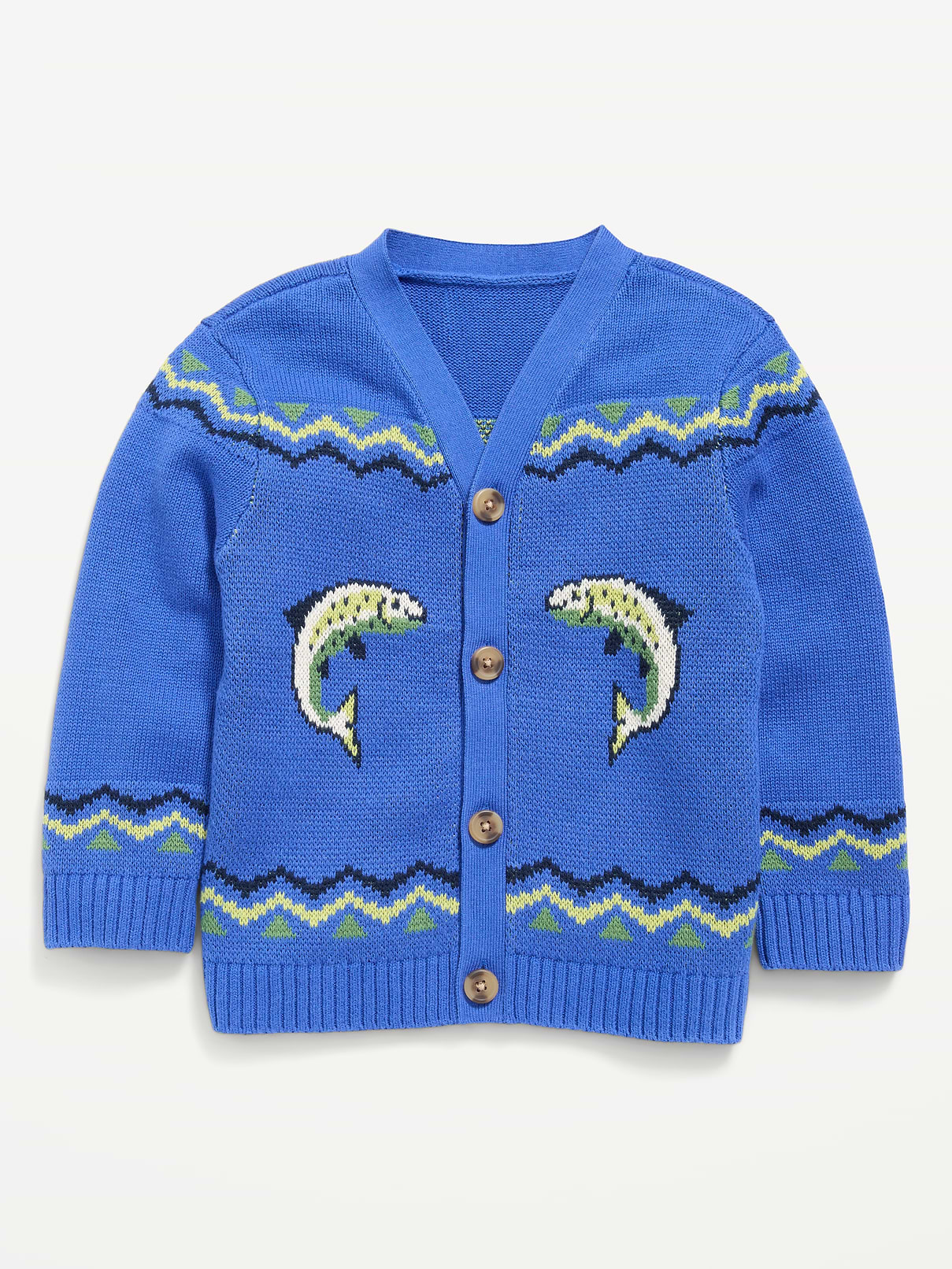 Image number 1 showing, Oversized Graphic Cardigan Sweater for Toddler Boys