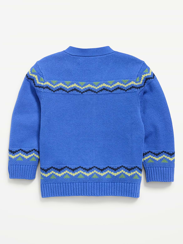 Oversized Graphic Cardigan Sweater for Toddler Boys
