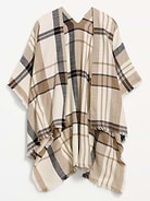 Image number 2 showing, Flannel Fringe Poncho