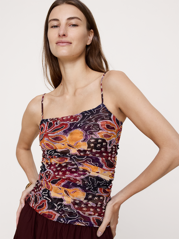 Ruched Mesh Tank