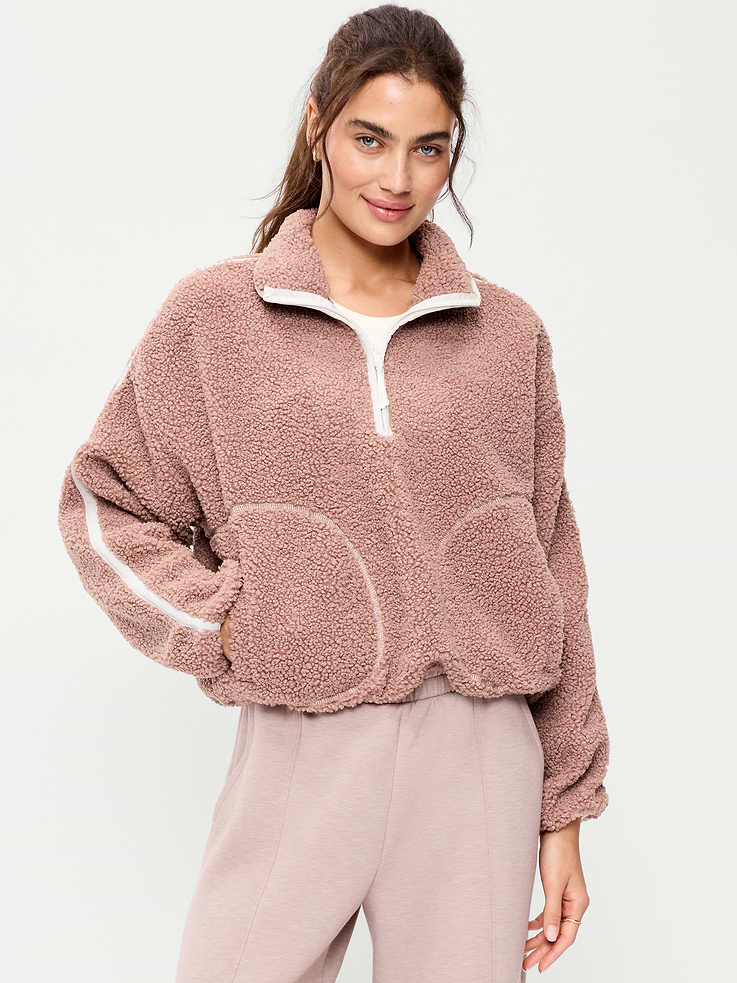 Image number 1 showing, Loose Sherpa Quarter-Zip Pullover