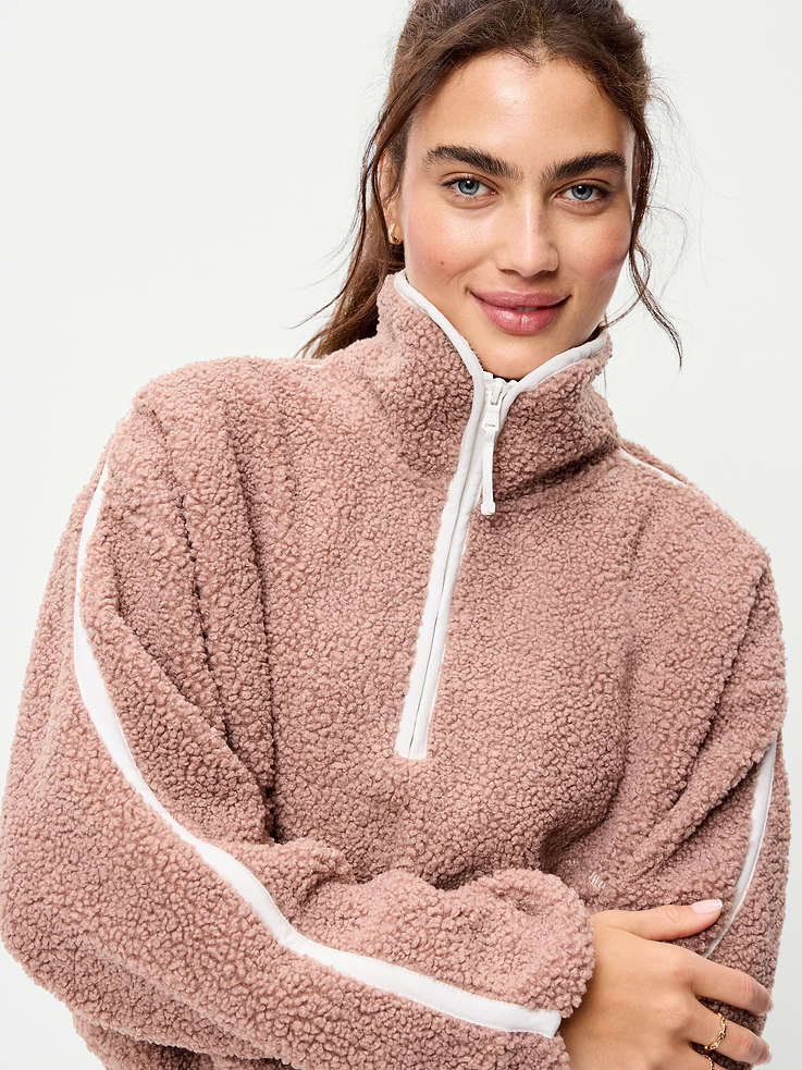 Image number 4 showing, Loose Sherpa Quarter-Zip Pullover