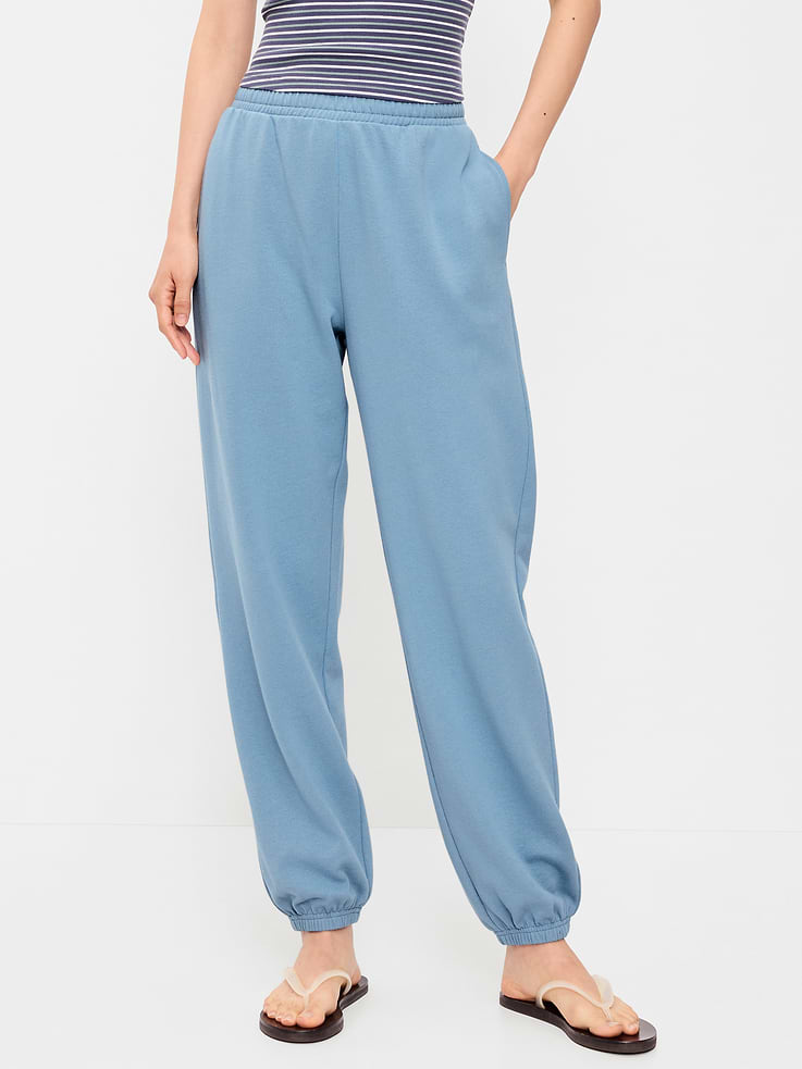 Image 2 de 5, Pantalon de jogging à taille très haute en coton ouaté PurConfort