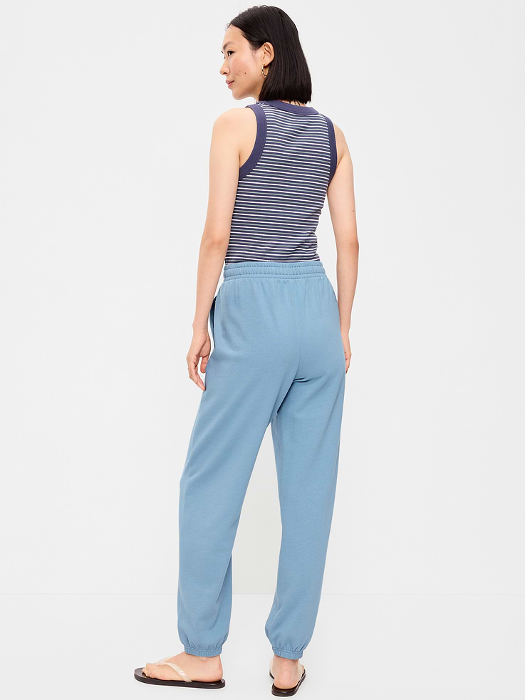 Image 3 de 5, Pantalon de jogging à taille très haute en coton ouaté PurConfort