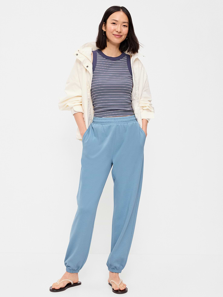 Image 4 de 5, Pantalon de jogging à taille très haute en coton ouaté PurConfort