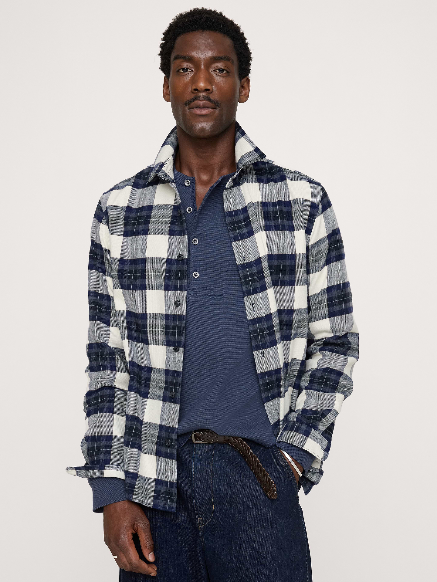 Image number 1 showing, Standard-Fit Lightweight Flannel Shirt