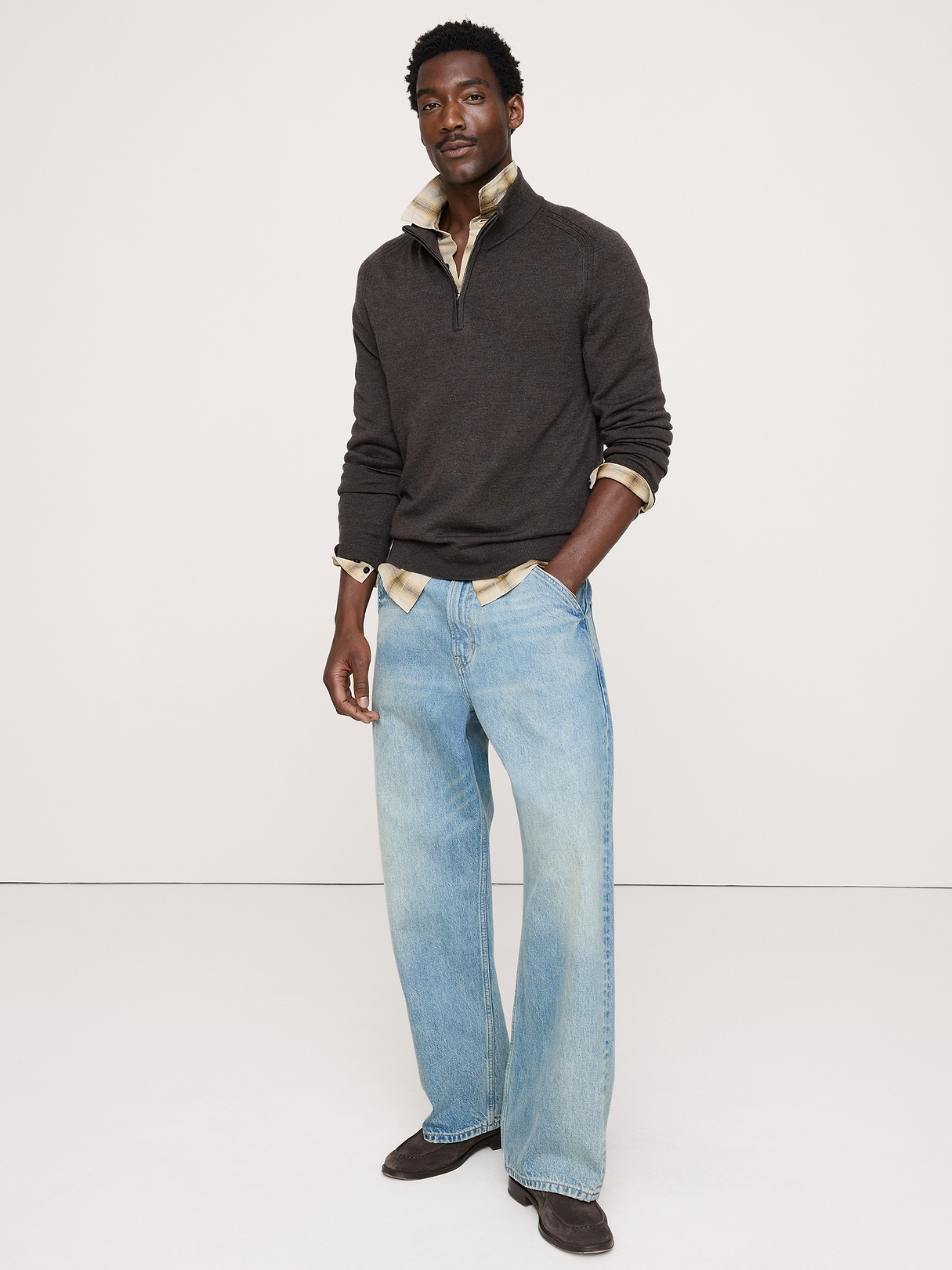 Merino Half-Zip Sweater | Banana Republic
