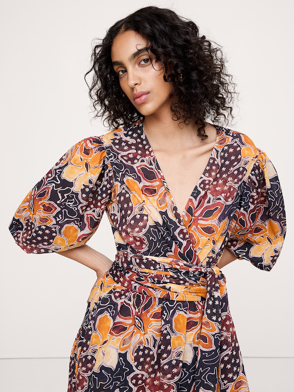 Lightweight Cotton Wrap Maxi Dress