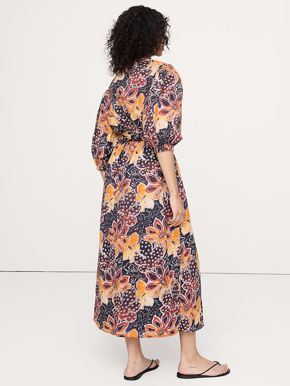 Lightweight Cotton Wrap Maxi Dress