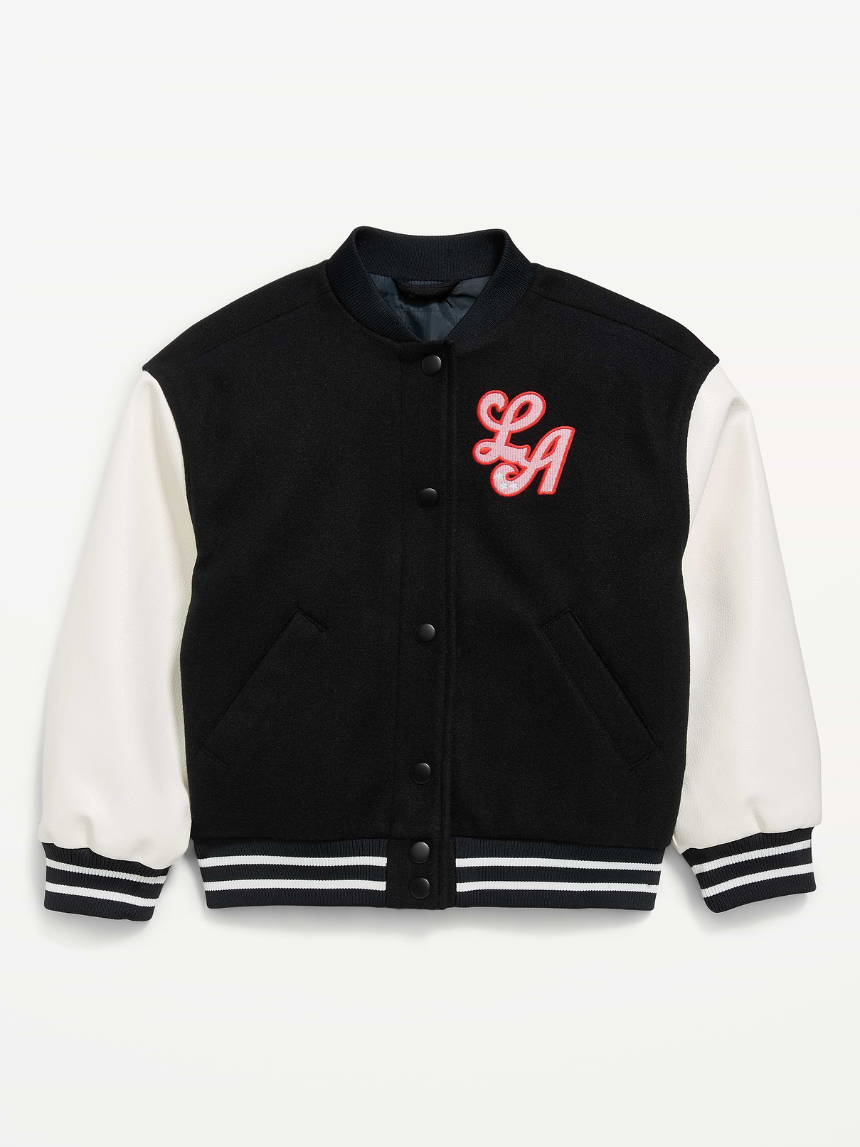 Image number 1 showing, Letterman Bomber Jacket for Girls