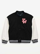 Image number 1 showing, Letterman Bomber Jacket for Girls