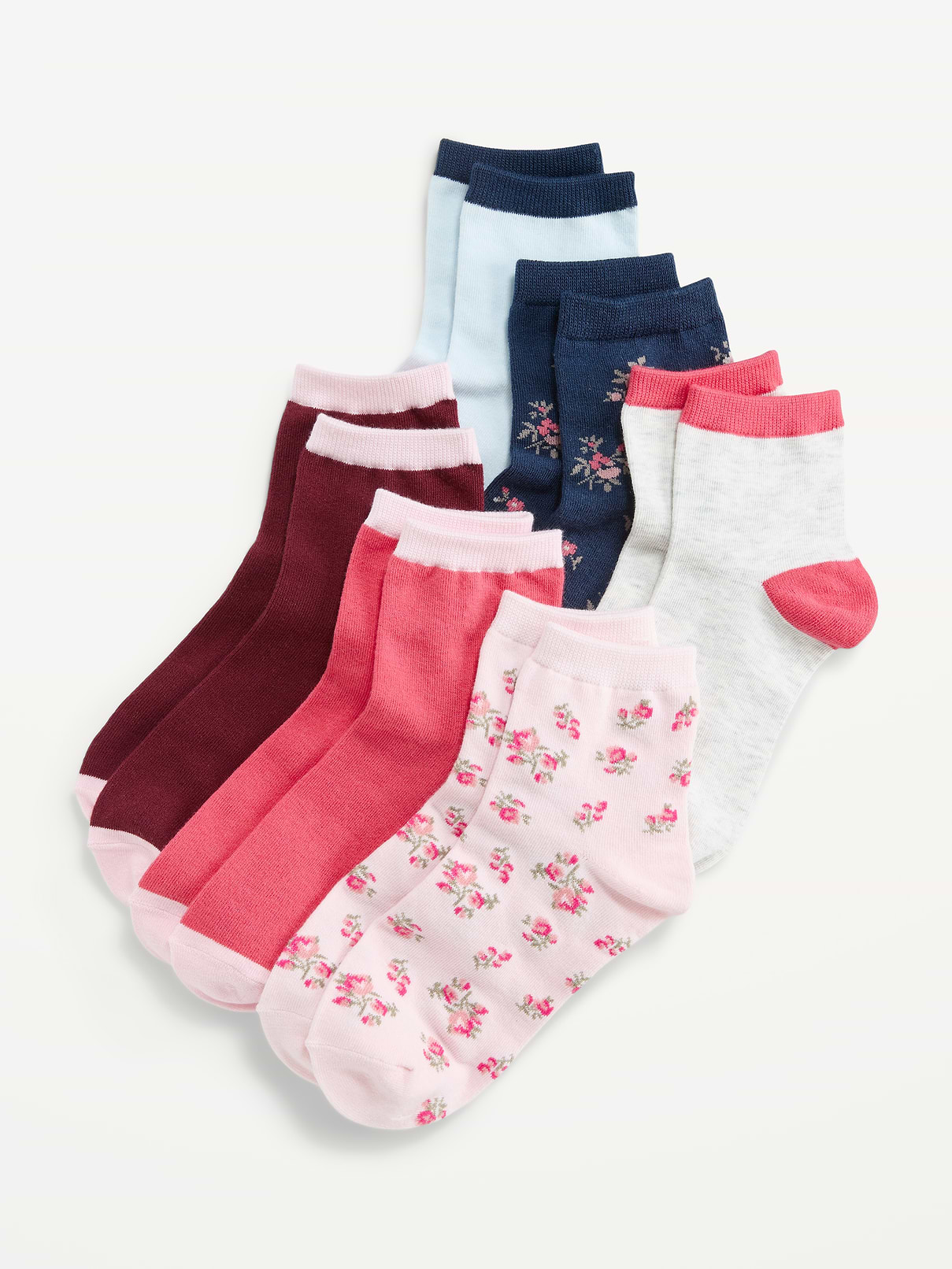 Image number 1 showing, Quarter-Crew Socks 6-Pack for Girls