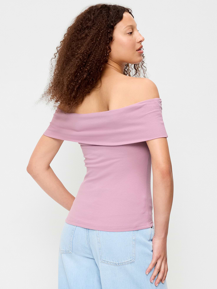 Image number 2 showing, Off-The-Shoulder Fitted Top