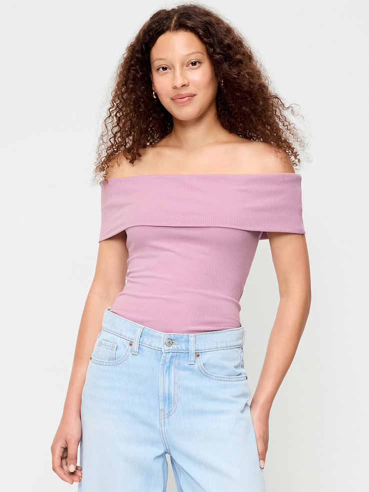 Image number 1 showing, Off-The-Shoulder Fitted Top