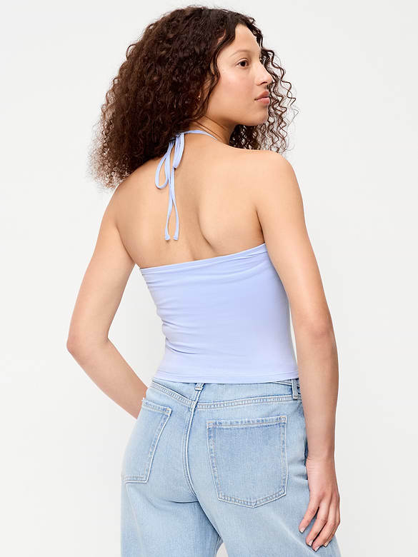 Tie-Neck Rosette Tube Top