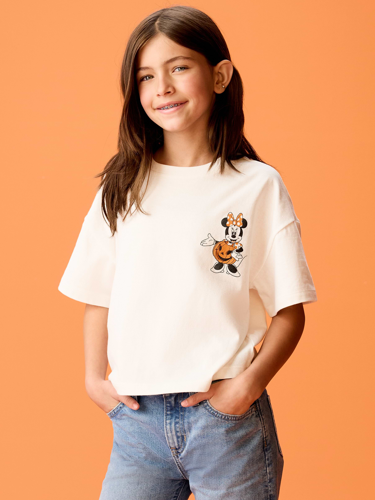 Image number 1 showing, Old Navy x Disney Minnie Mouse Boxy Cropped T-Shirt for Girls