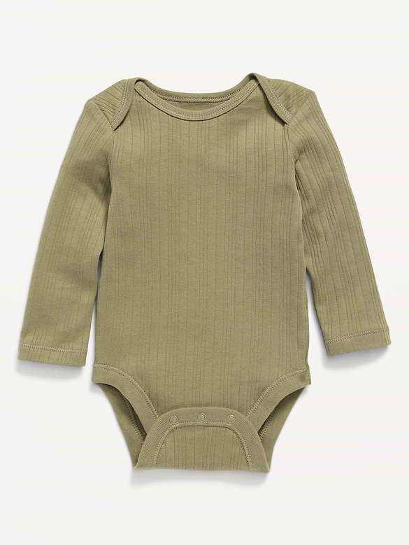 Cache-couche côtelé à manches longues pour bébé