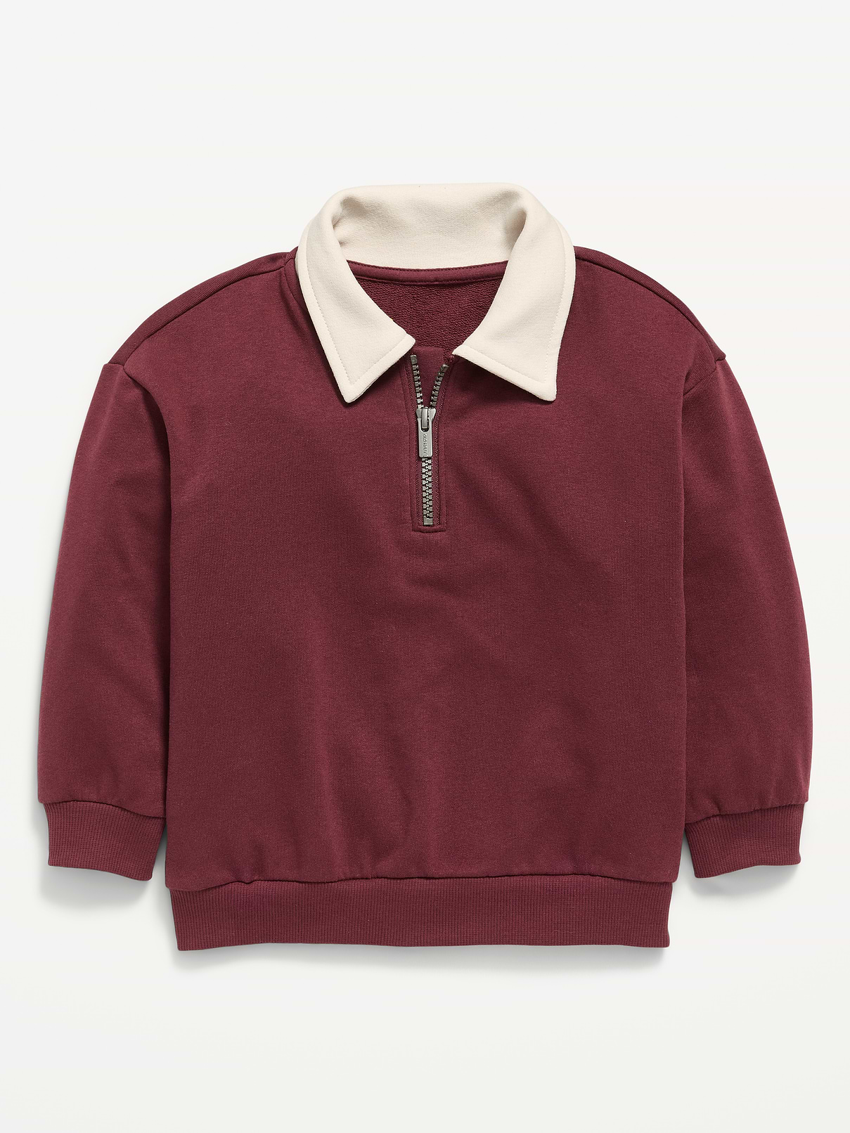 Image number 1 showing, Oversized Collared French Terry Quarter-Zip for Toddler Boys