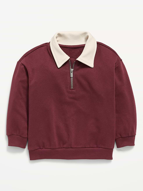 Oversized Oversized Collared French Terry Quarter-Zip for Toddler Boys on clearance at Old Navy — 40% off