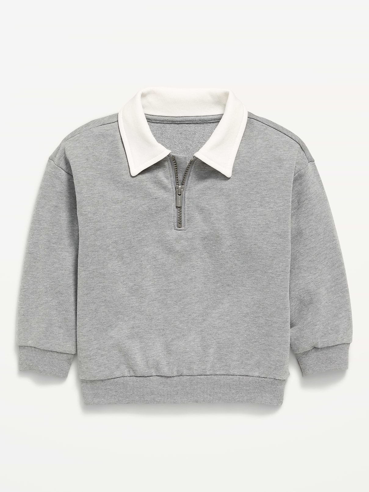 Image number 1 showing, Oversized Collared French Terry Quarter-Zip for Toddler Boys