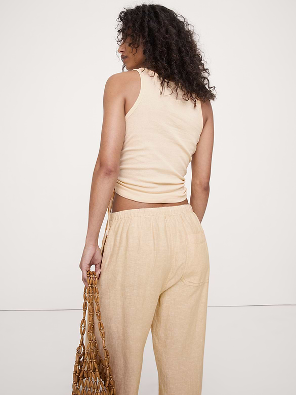 Airy Cotton Ruched Drawstring Tank