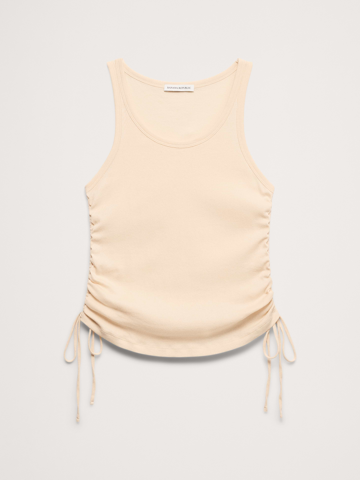 Image number 4 showing, Airy Cotton Ruched Drawstring Tank