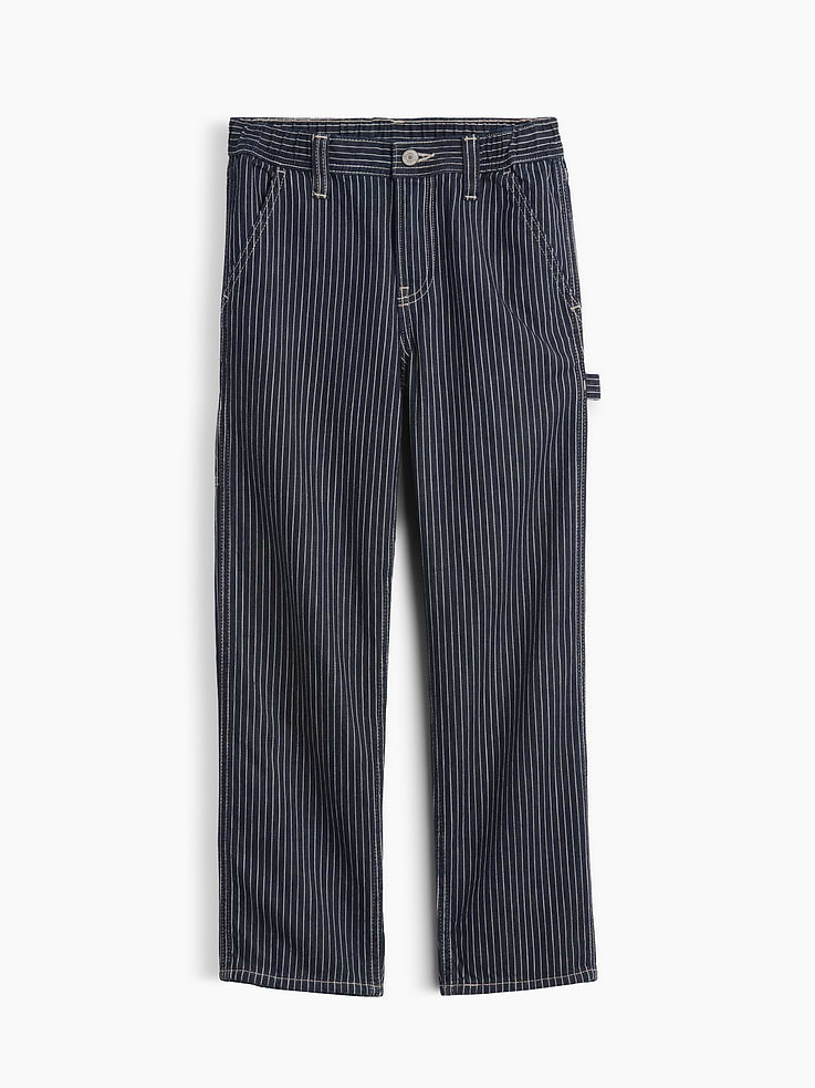 Image number 1 showing, Kids Relaxed Railroad Stripe Carpenter Jeans