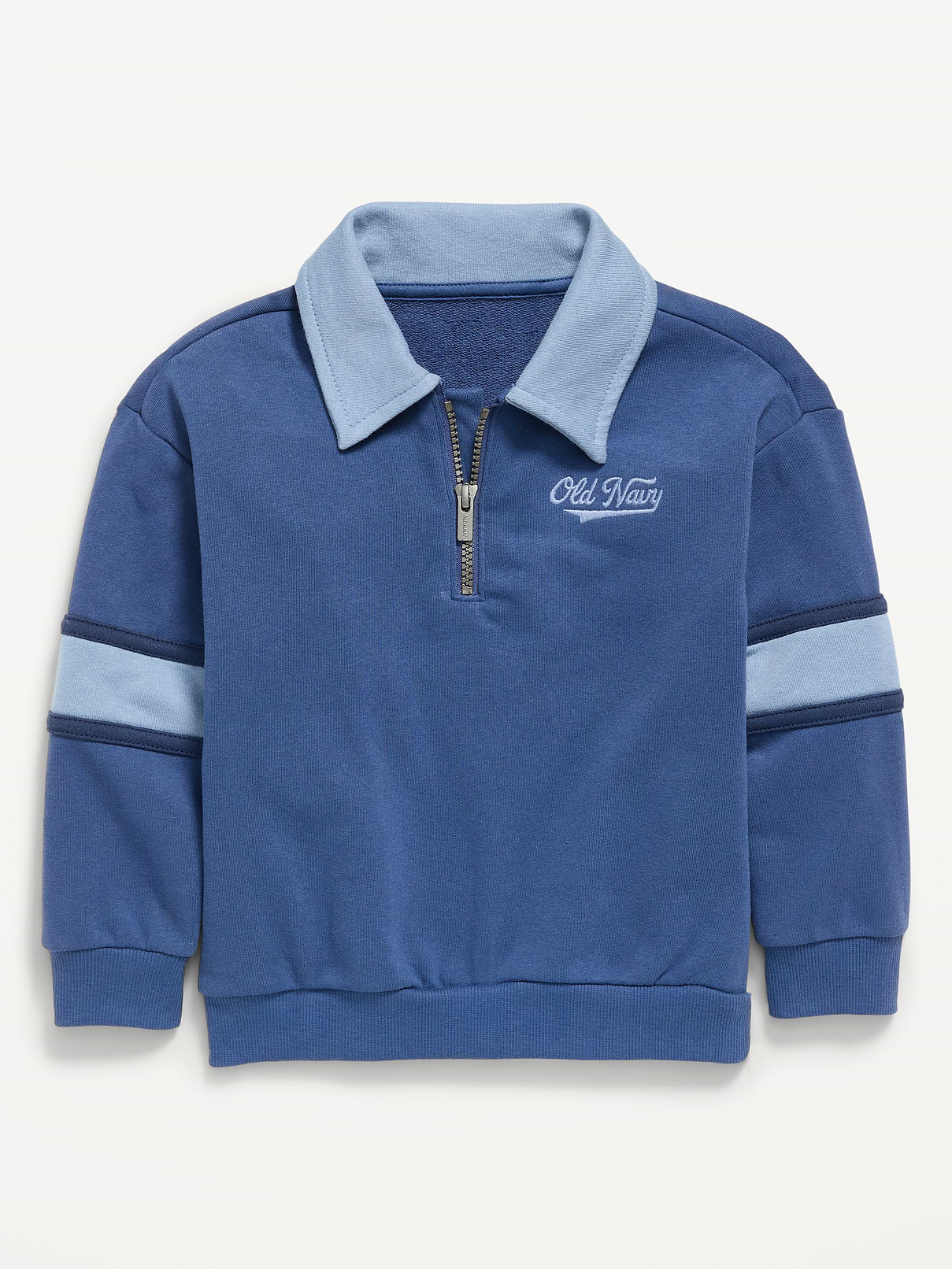 Image number 1 showing, Oversized Logo Graphic Collared French Terry Quarter-Zip for Toddler Boys