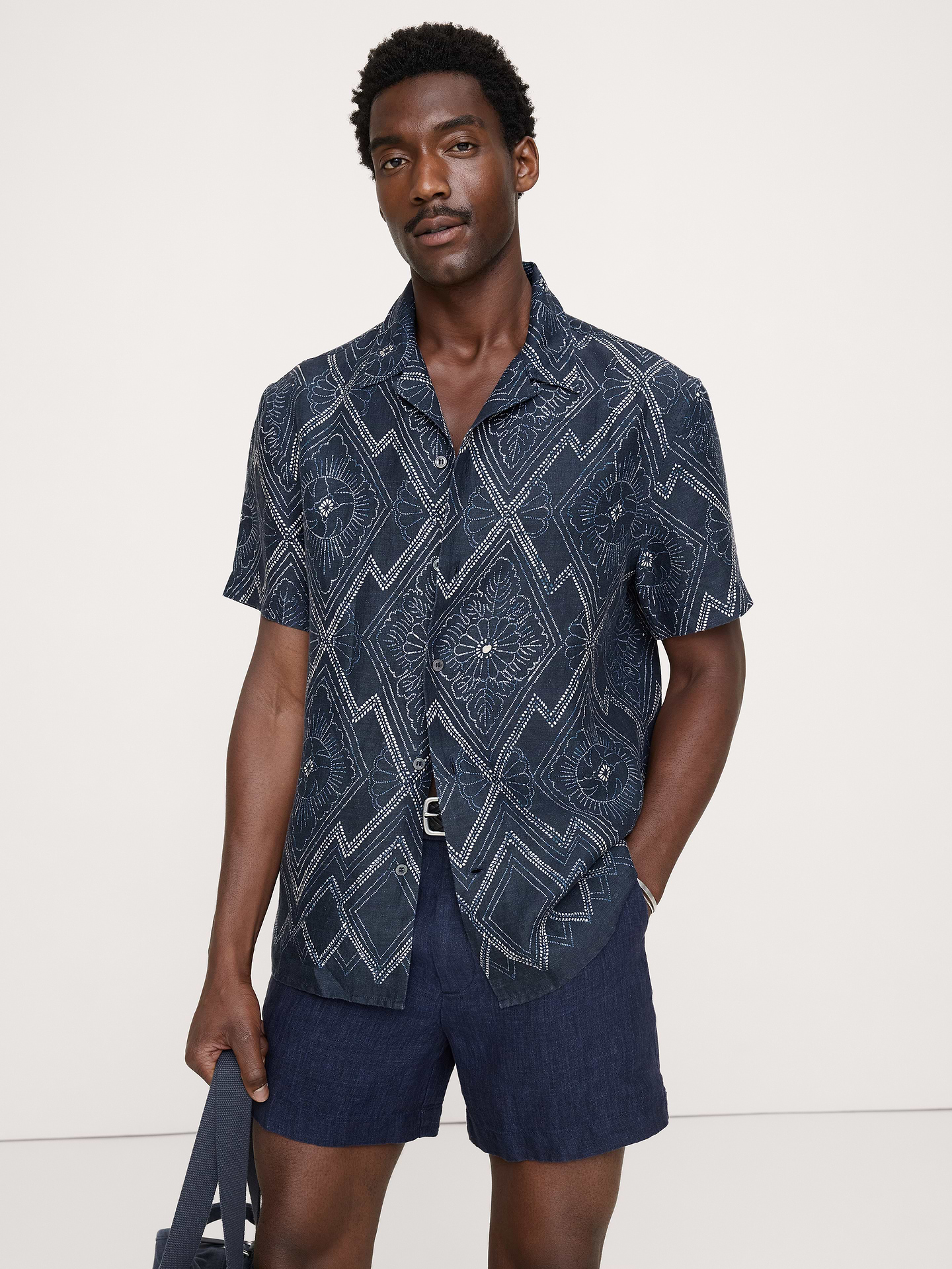 Image number 1 showing, Standard-Fit Linen Resort Shirt