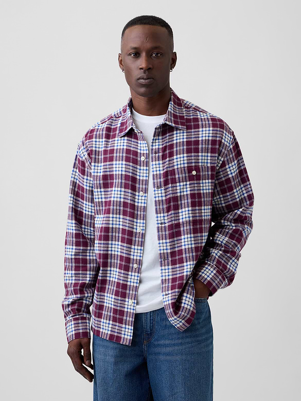 Flannel Shirt in Boxy Fit