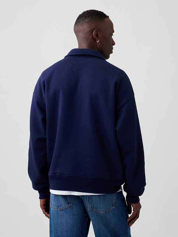 Oversized Gap Logo Quarter-Zip Sweatshirt