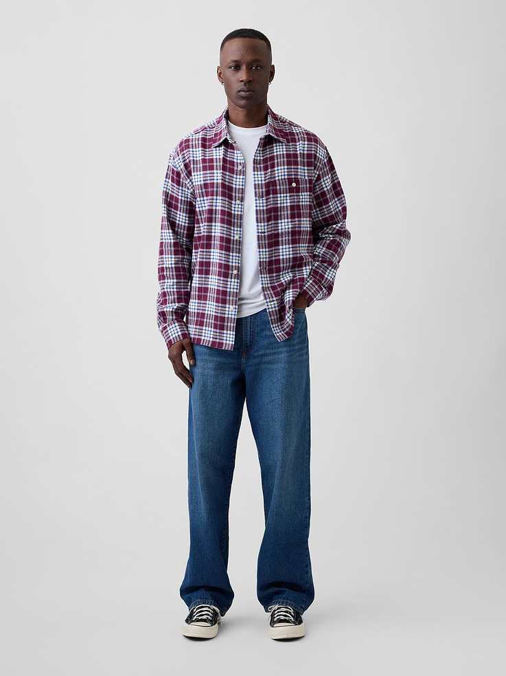 Image 3 of 5, Flannel Shirt in Boxy Fit