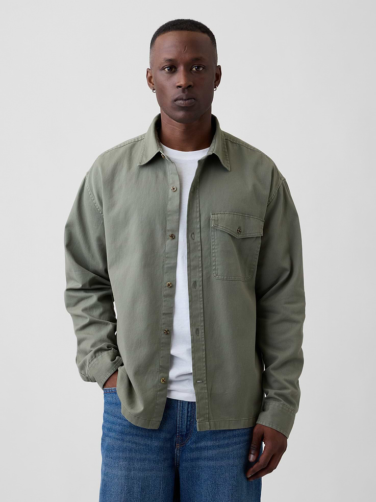 Image number 1 showing, Twill Shirt in Boxy Fit