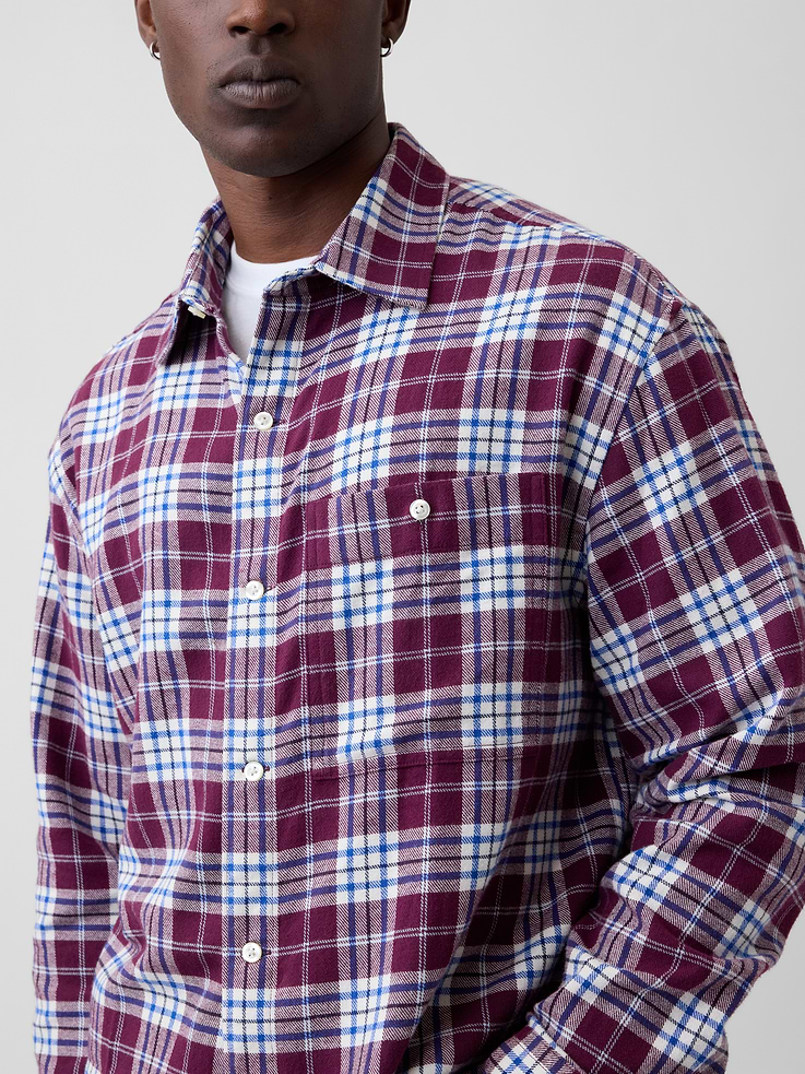 Image 4 of 5, Flannel Shirt in Boxy Fit