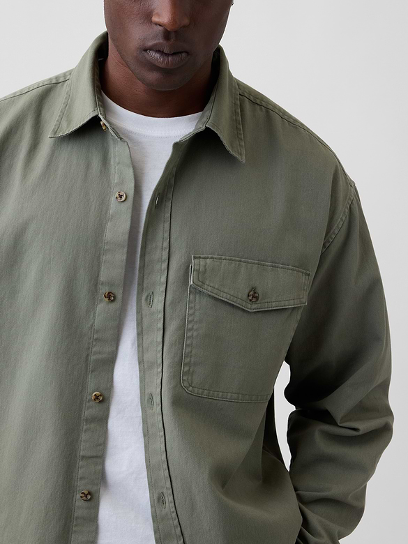 Twill Shirt in Boxy Fit