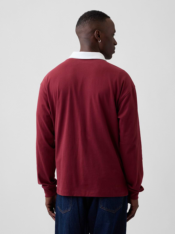 Boxy Colorblock Rugby Polo Shirt