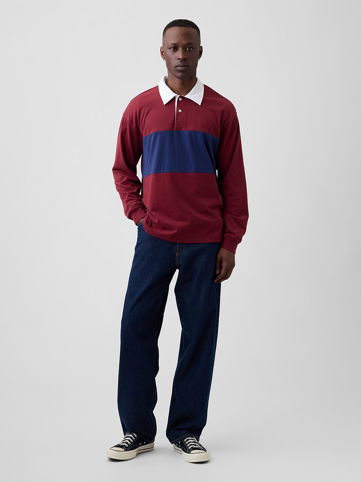 Image number 3 showing, Boxy Colorblock Rugby Polo Shirt