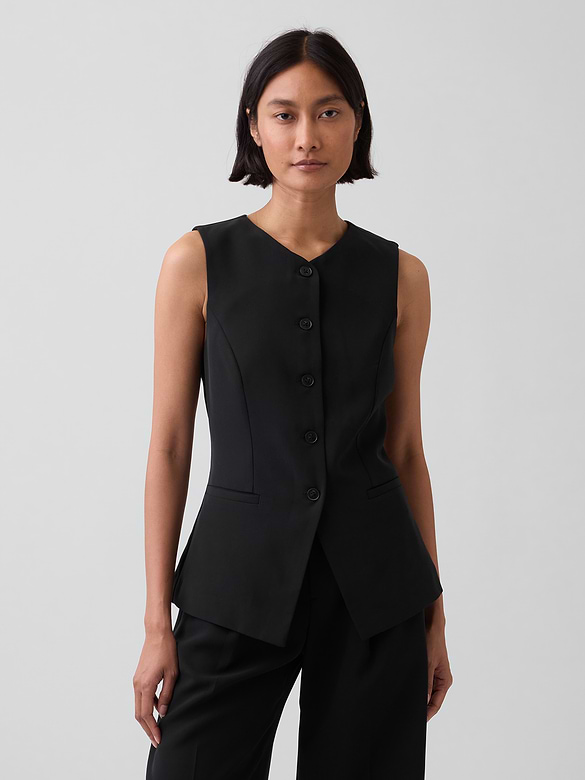 High-Neck Longline Vest