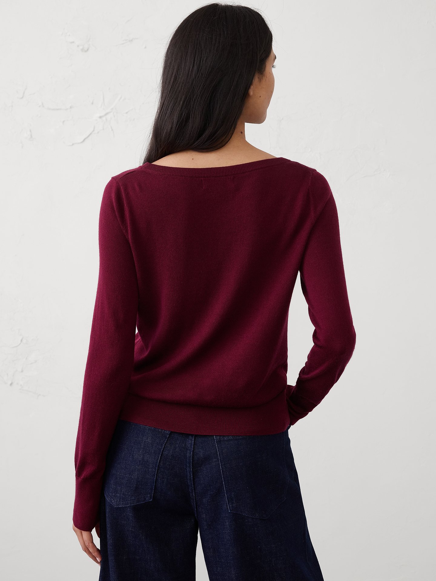 Image number 2 showing, Merino Wool Boat-Neck Sweater